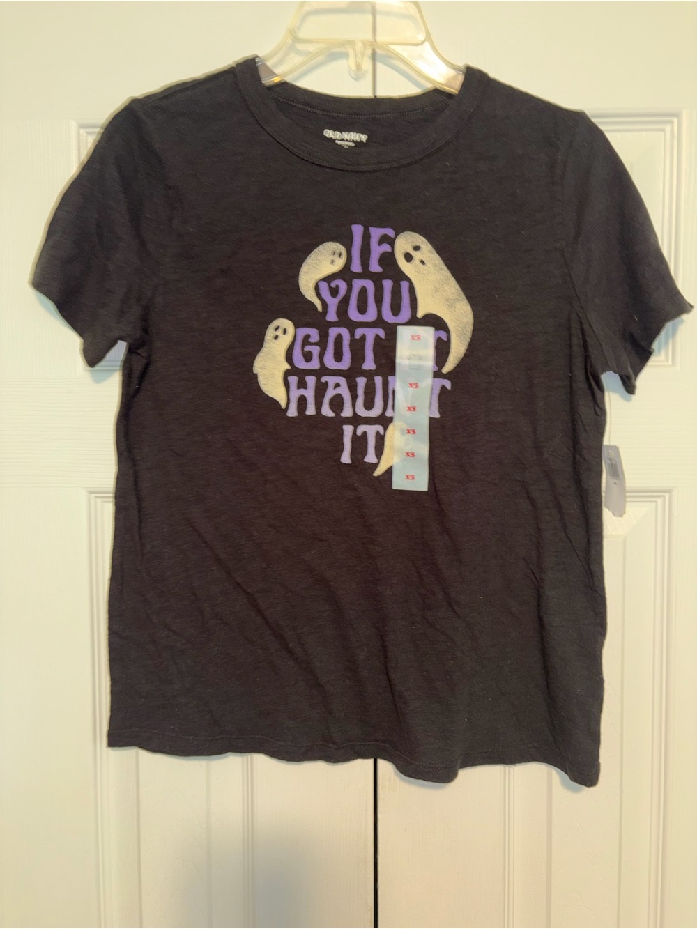 Old Navy Black Halloween Ghost Graphic Crew Neck Short Sleeve T-Shirt Women’s XS